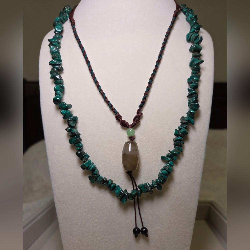 Malachite & Agate Necklaces Set